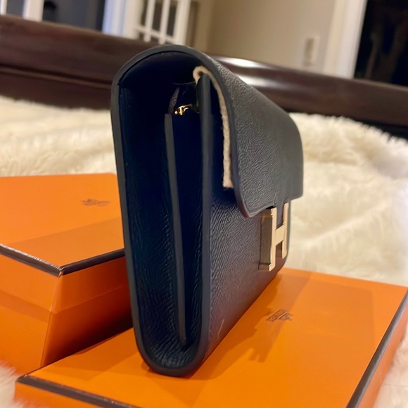 Hermes Constance Long To Go Wallet Black Epsom Gold Hardware WOC New! SOLD! - Picture 4 of 9